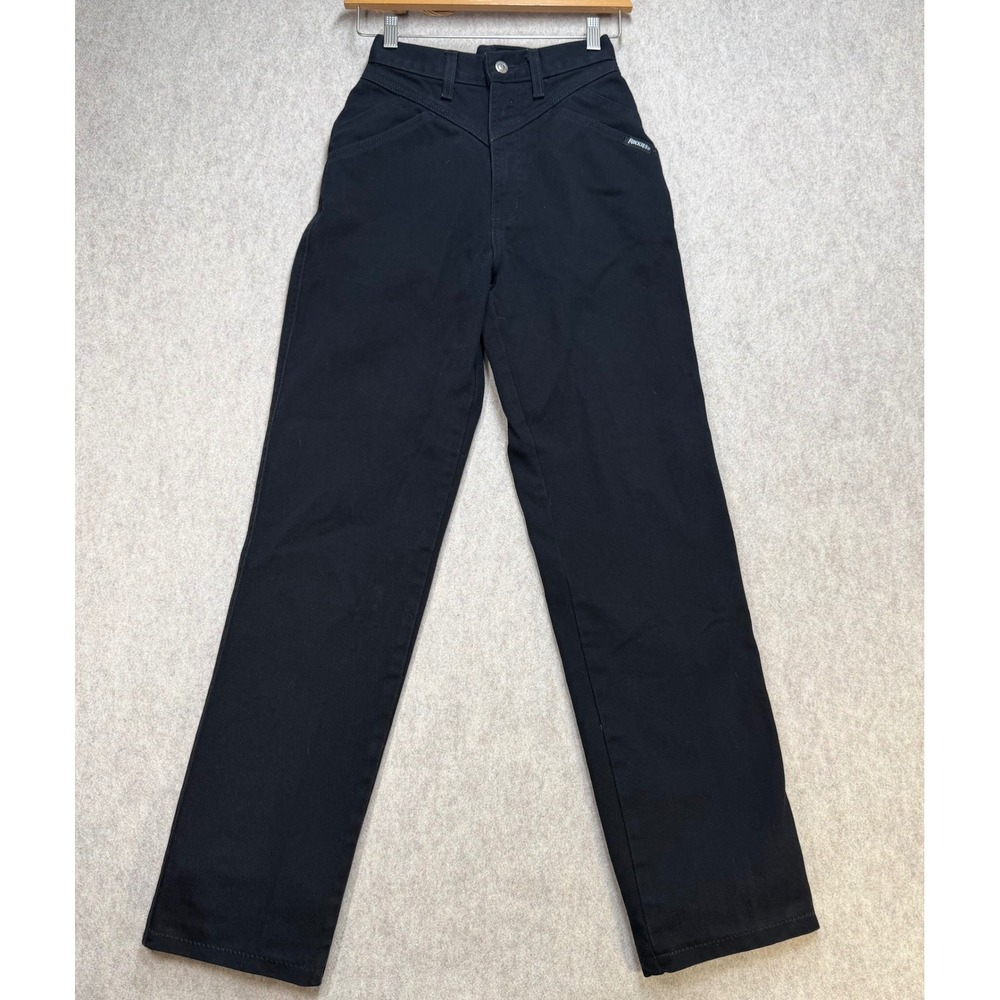 Rockies Vintage High Waisted Western Straight Leg Jeans Black Women 3 XL Cowgirl